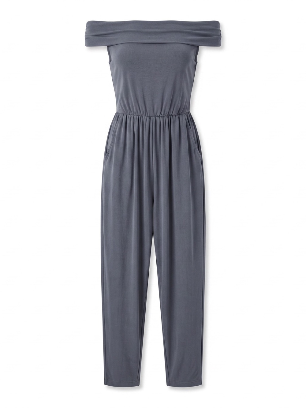 Halara Off Shoulder Zipper Casual Jumpsuit with Pockets-Easy Peezy Size Large